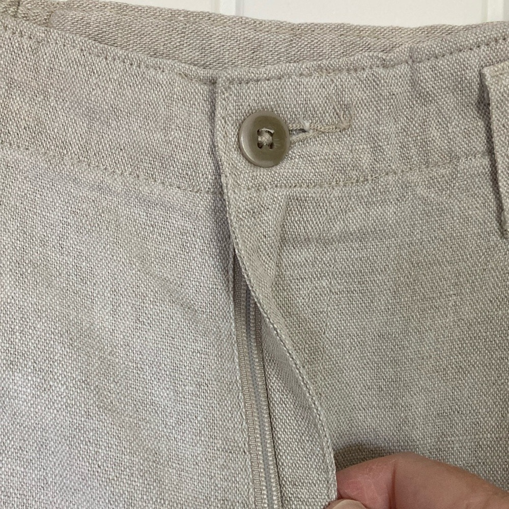 Vintage Savane Womens Barrel Style‎ Linen Cotton High Rise Pant Size 10S Tan - Picture 6 of 14